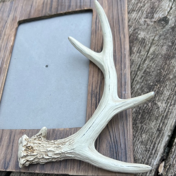 5x7 Wood Picture Frame with Faux Deer Antler - Picture 2 of 11